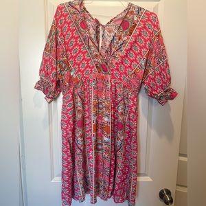 Pink Boho Dress